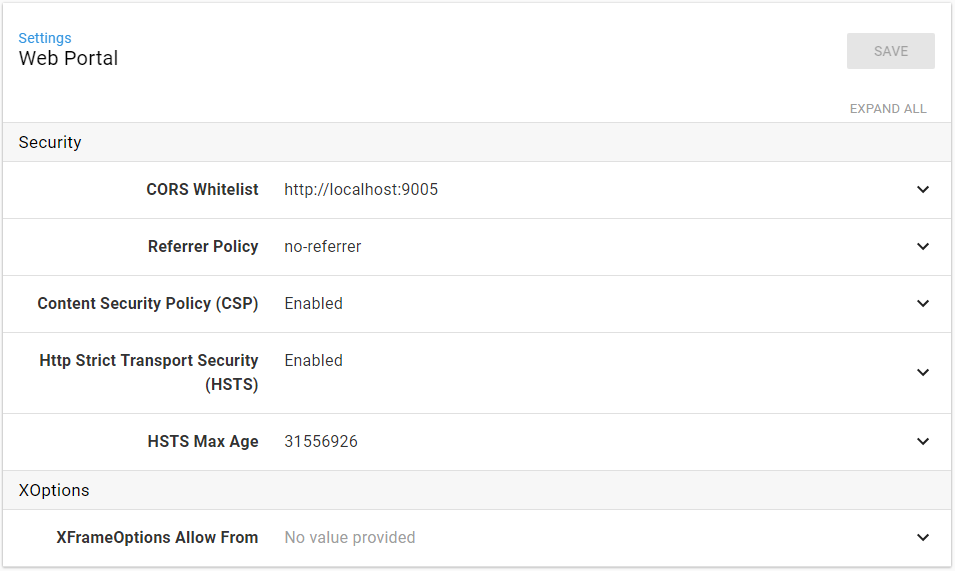 Web Portal Configuration