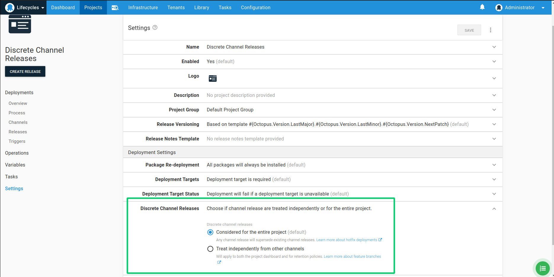 Discrete Channel Release