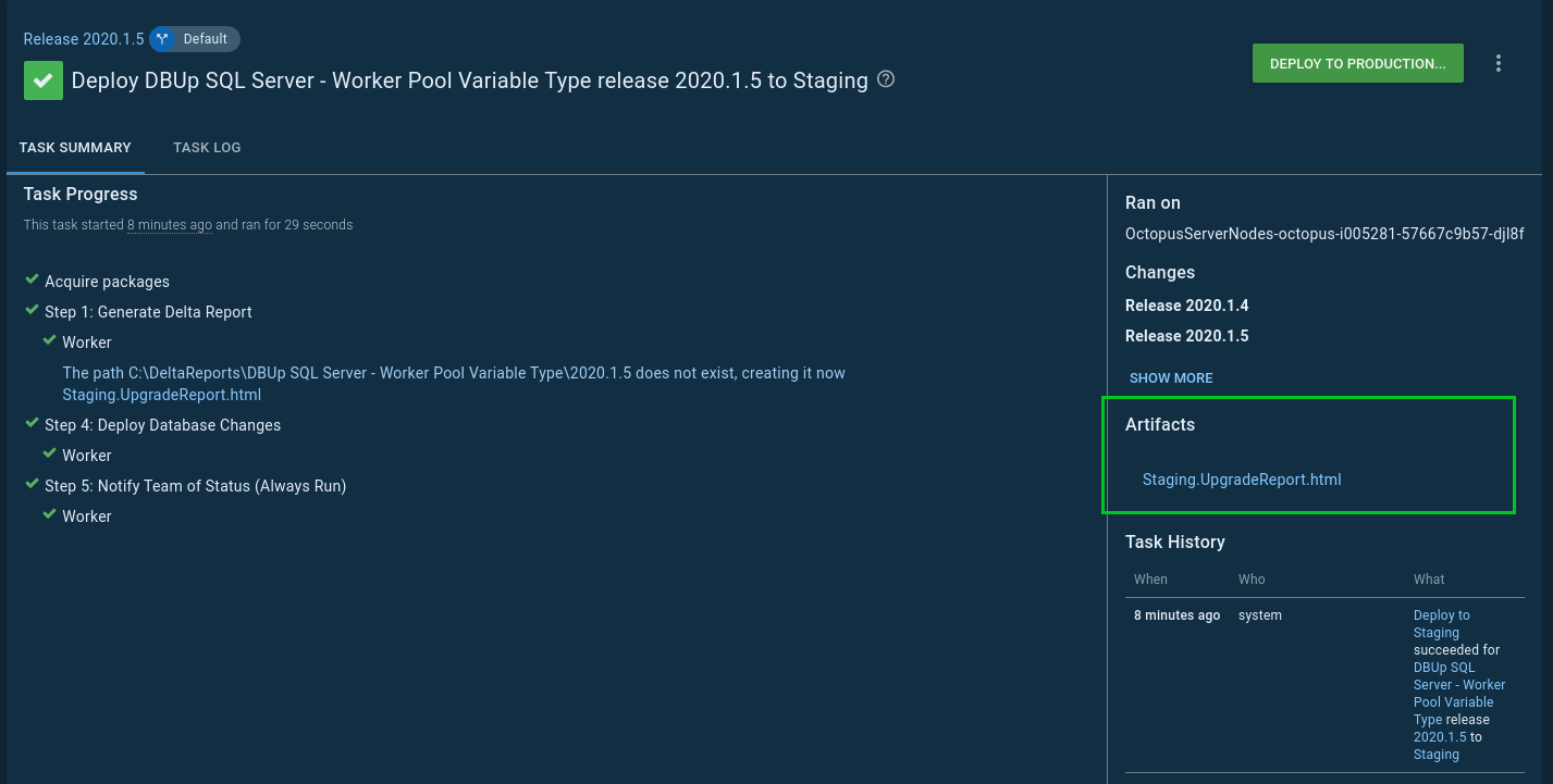 An artifact in Octopus Deploy