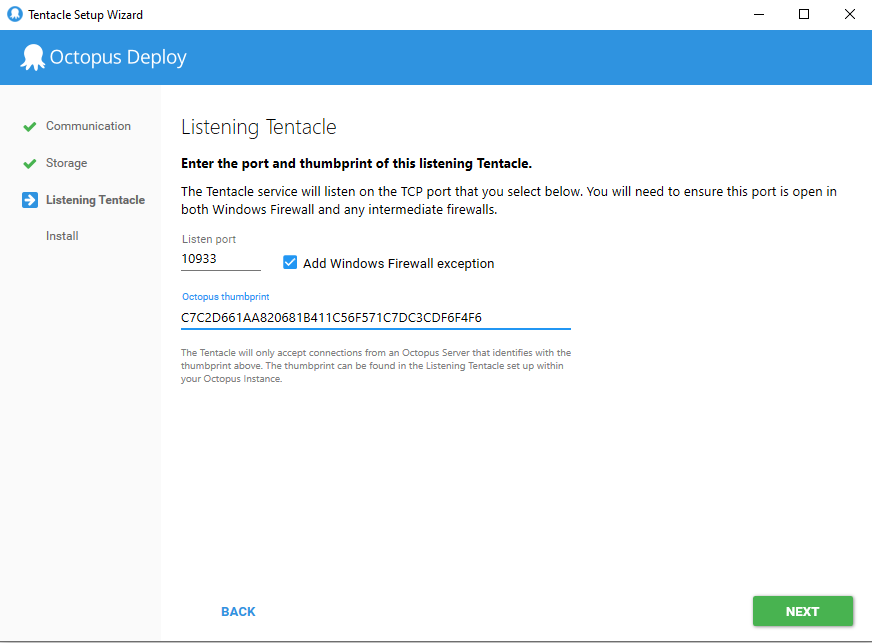 Example thumbprint for a Listening Tentacle