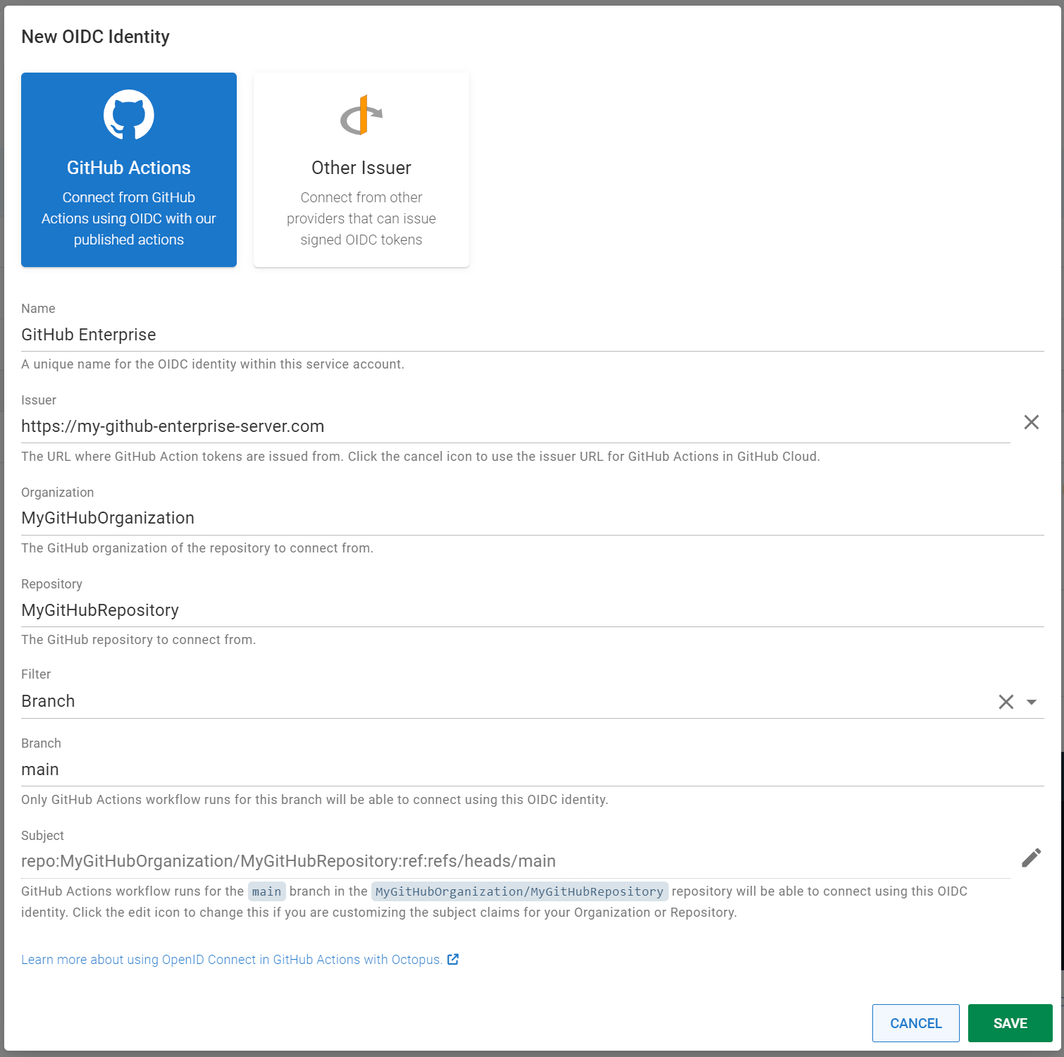 Configuring an OIDC identity for self-hosted GitHub Enterprise