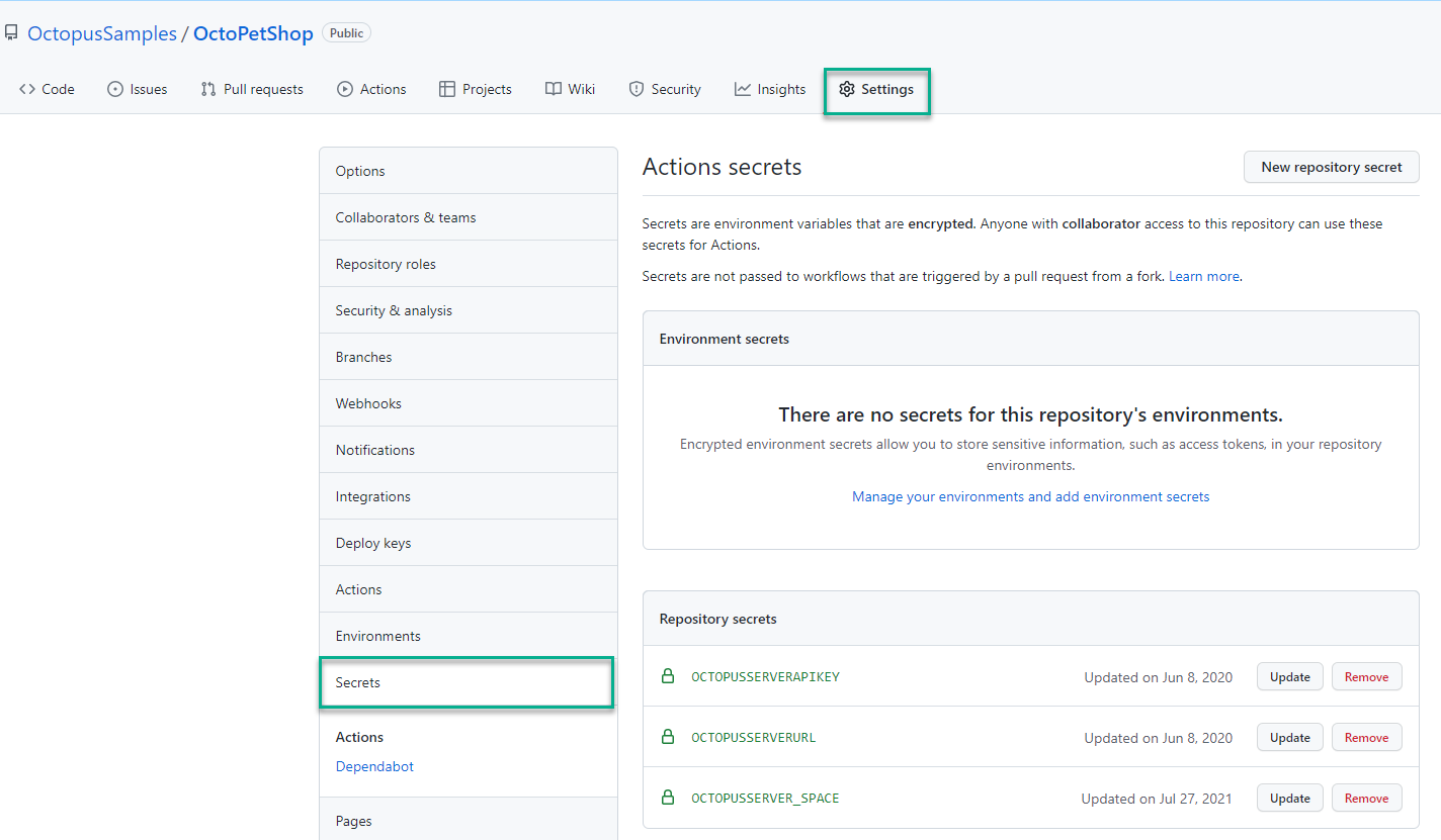 GitHub Actions Secrets