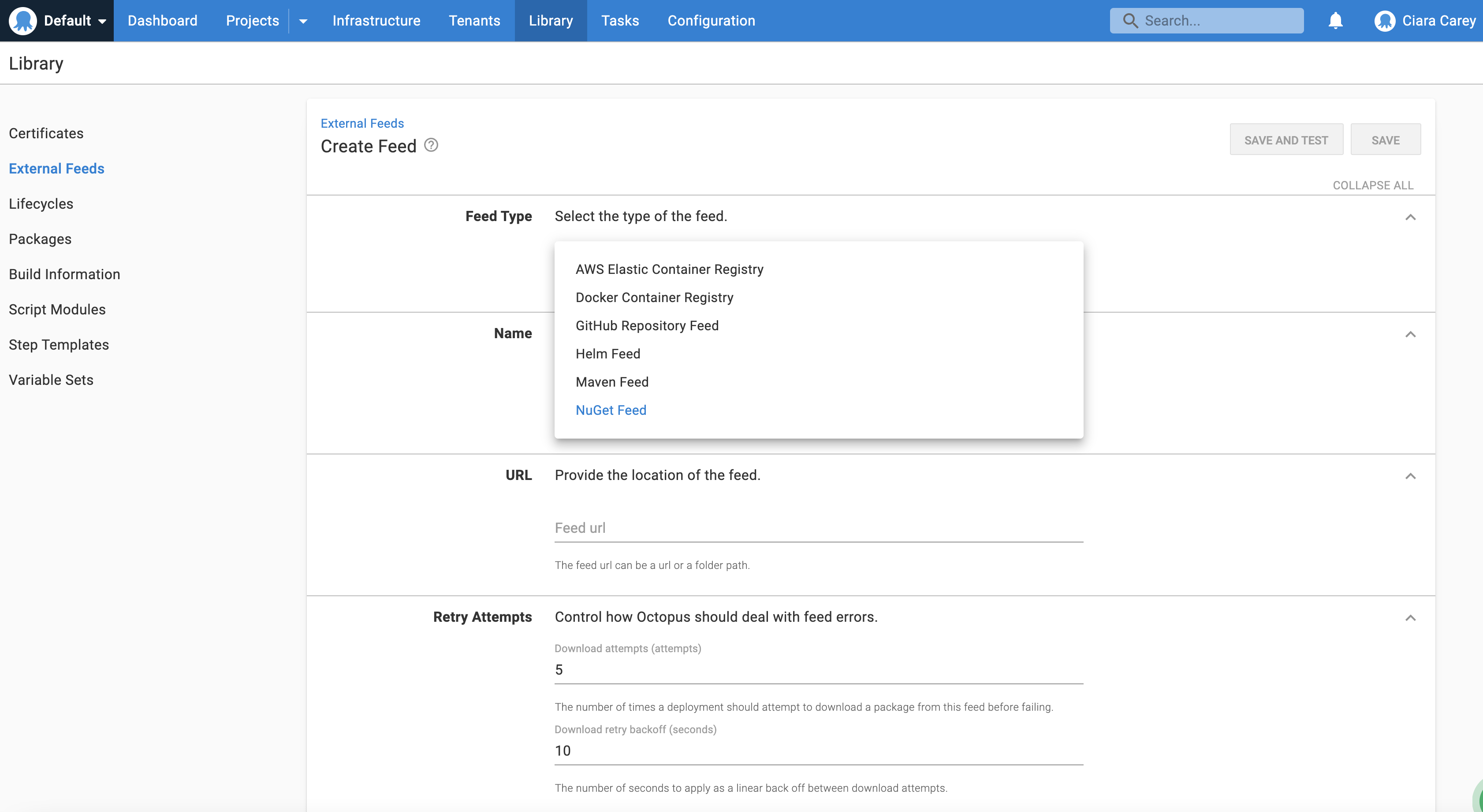 Select your Feed Type