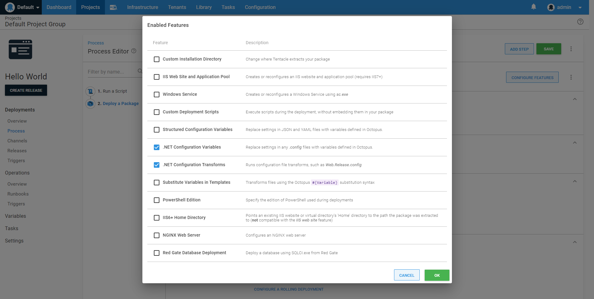 width=500 Configuration features screenshot
