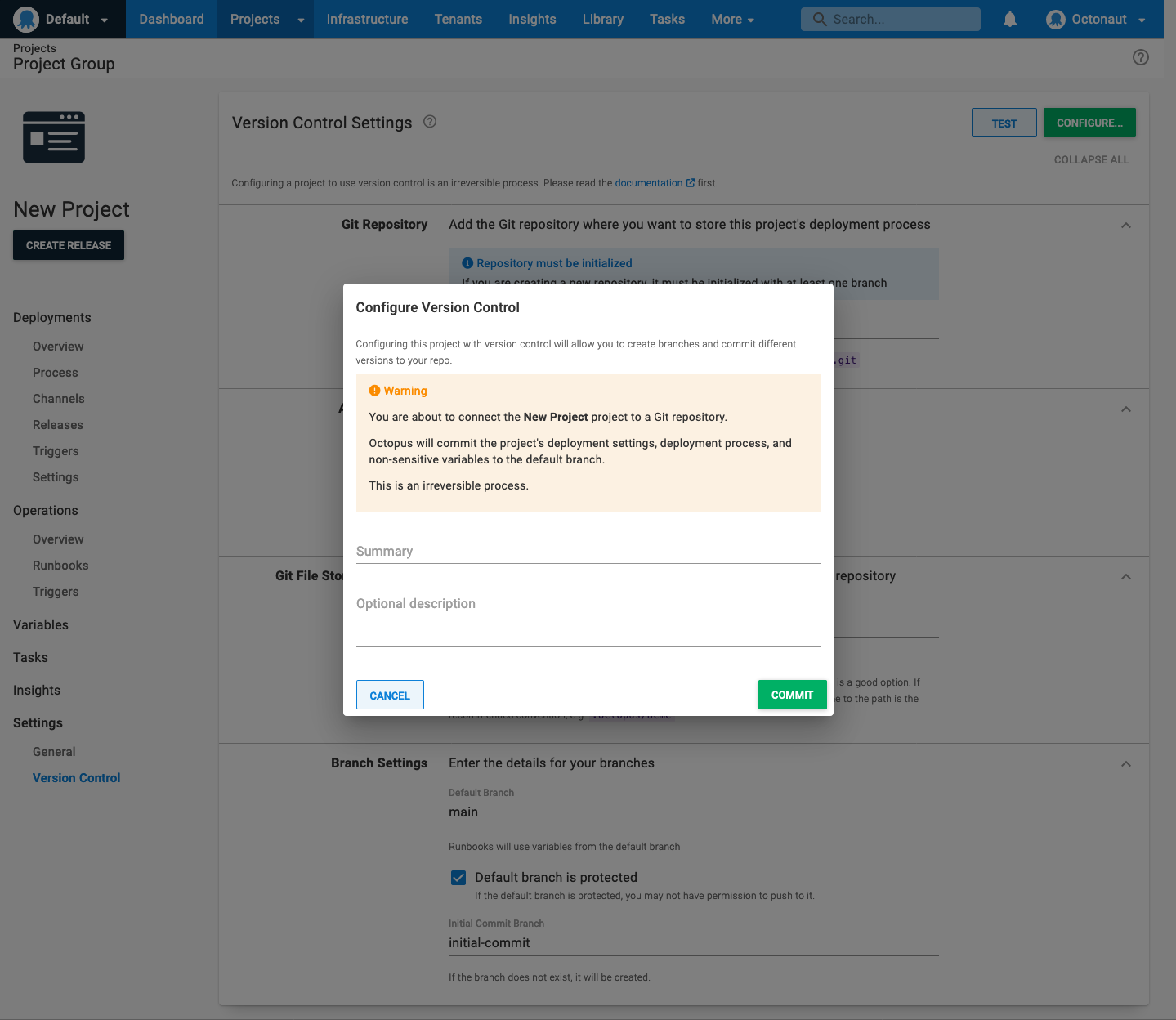 configuring version control