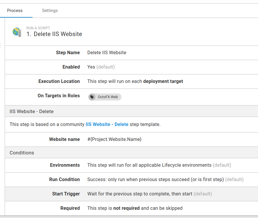 Runbook IIS maintenance Delete Website