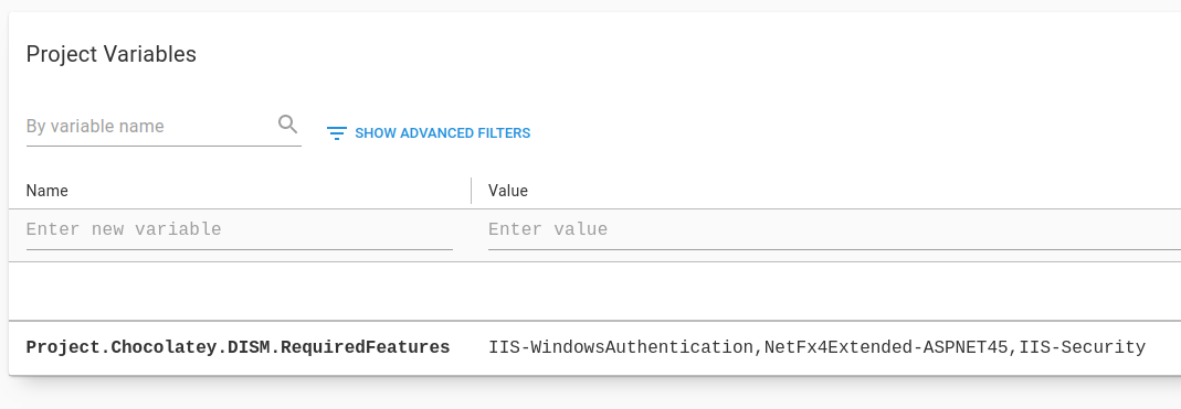 Chocolately DISM variable
