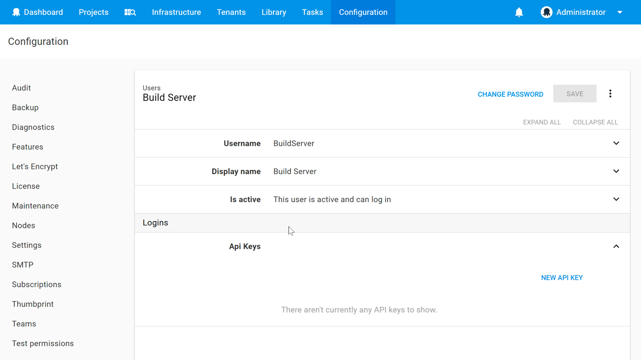 Service account API Key